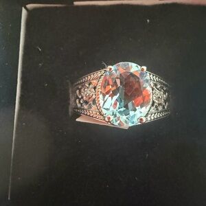 Elegant Silver and Blue Gemstone Ring